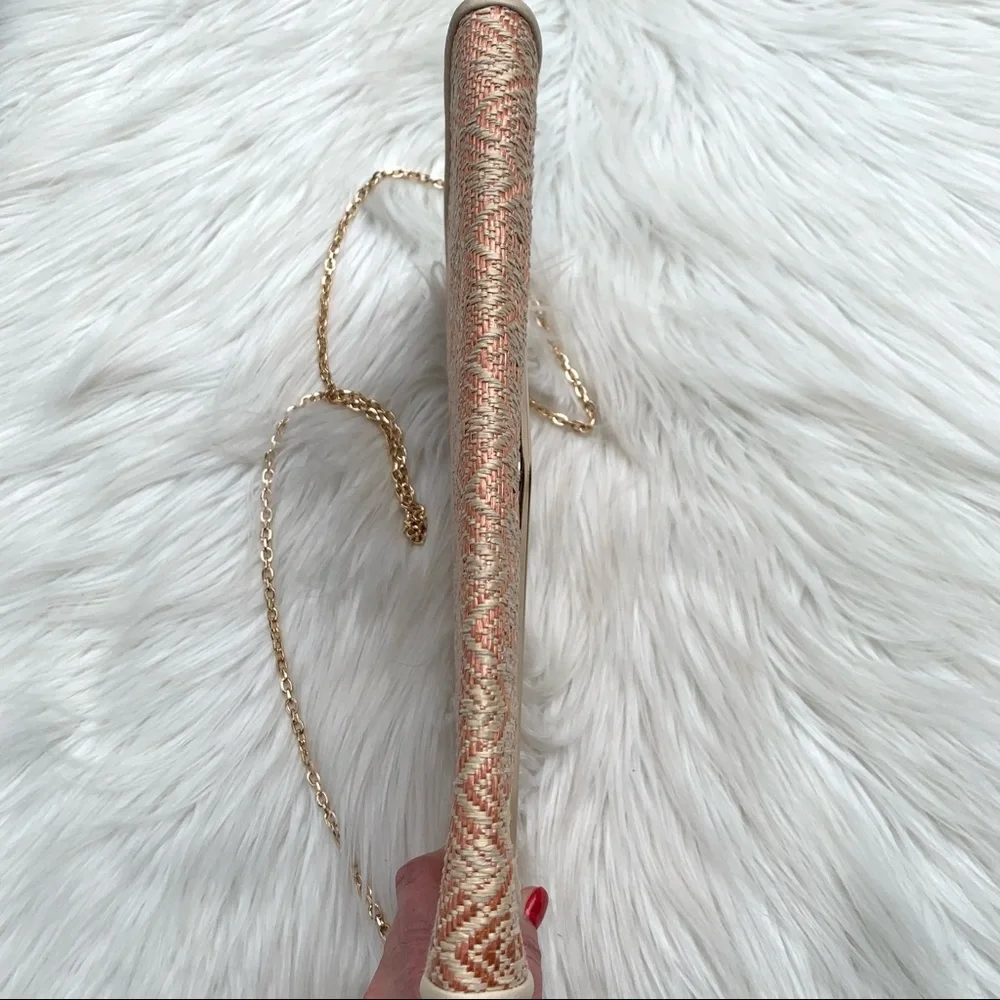 Urban Expressions Rose Gold & Cream Envelope Clutch Chain Strap Purse